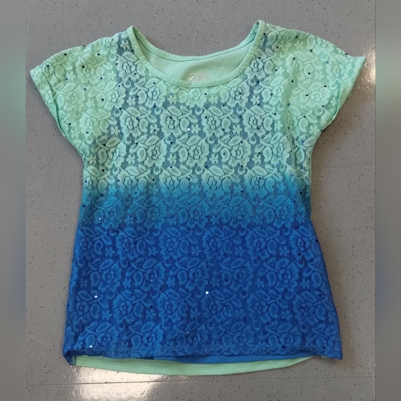 Justice Girls Green Short Sleeve Tops, Shirts & T-Shirts Sunburst Floral Size 10 - Picture 3 of 16